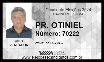 Candidato PASTOR OTINIEL 2024 - DAVINÓPOLIS - Eleições