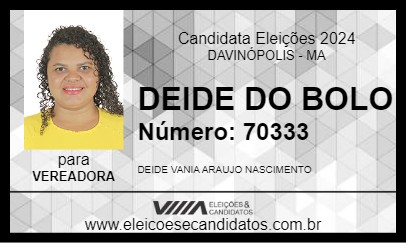 Candidato DEIDE DO BOLO 2024 - DAVINÓPOLIS - Eleições