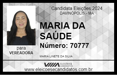 Candidato MARIA DA SAÚDE  2024 - DAVINÓPOLIS - Eleições