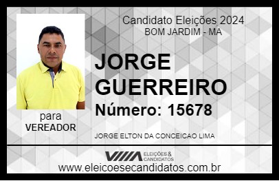 Candidato JORGE GUERREIRO 2024 - BOM JARDIM - Eleições