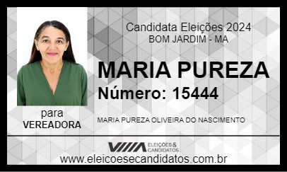 Candidato MARIA PUREZA 2024 - BOM JARDIM - Eleições