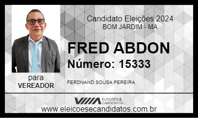 Candidato FRED ABDON 2024 - BOM JARDIM - Eleições