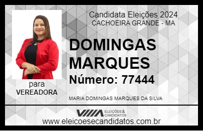 Candidato DOMINGAS MARQUES 2024 - CACHOEIRA GRANDE - Eleições