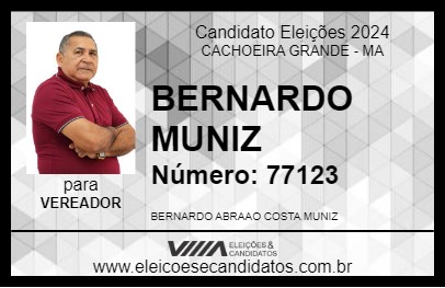 Candidato BERNARDO MUNIZ 2024 - CACHOEIRA GRANDE - Eleições