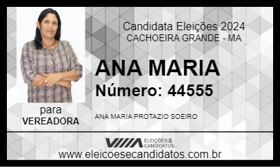 Candidato ANA MARIA 2024 - CACHOEIRA GRANDE - Eleições