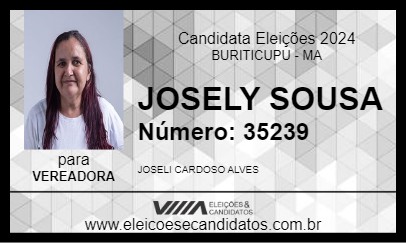 Candidato JOSELY SOUSA 2024 - BURITICUPU - Eleições