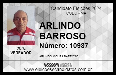 Candidato ARLINDO BARROSO 2024 - CODÓ - Eleições