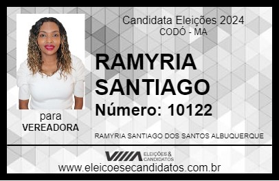 Candidato RAMYRIA SANTIAGO 2024 - CODÓ - Eleições