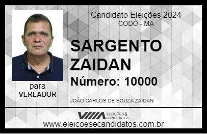 Candidato SARGENTO ZAIDAN 2024 - CODÓ - Eleições