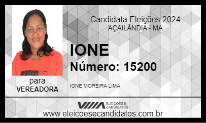 Candidato IONE 2024 - AÇAILÂNDIA - Eleições