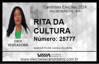 Candidato RITA DA CULTURA 2024 - PALMEIRÂNDIA - Eleições