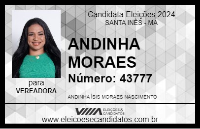 Candidato ANDINHA MORAES 2024 - SANTA INÊS - Eleições