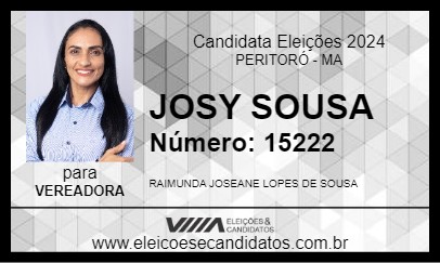 Candidato JOSY SOUSA 2024 - PERITORÓ - Eleições