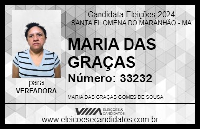 Candidato MARIA DAS GRAÇAS 2024 - SANTA FILOMENA DO MARANHÃO - Eleições