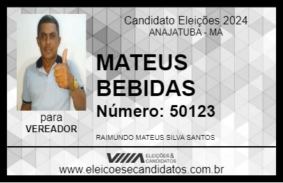 Candidato MATEUS BEBIDAS 2024 - ANAJATUBA - Eleições