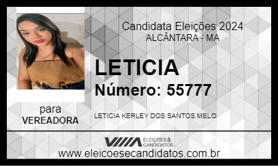 Candidato LETICIA 2024 - ALCÂNTARA - Eleições