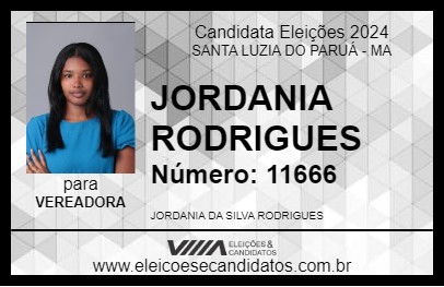 Candidato JORDANIA  RODRIGUES 2024 - SANTA LUZIA DO PARUÁ - Eleições