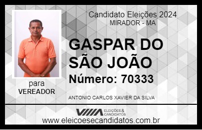 Candidato GASPAR DO SÃO JOÃO 2024 - MIRADOR - Eleições