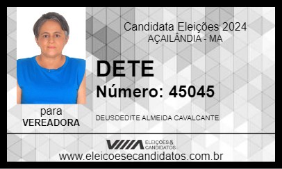 Candidato DETE 2024 - AÇAILÂNDIA - Eleições