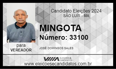 Candidato MINGOTA 2024 - SÃO LUÍS - Eleições