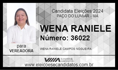 Candidato WENA RANIELE 2024 - PAÇO DO LUMIAR - Eleições