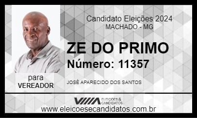 Candidato ZE DO PRIMO 2024 - MACHADO - Eleições