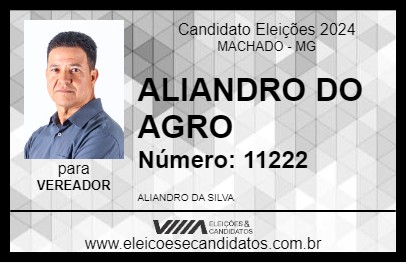 Candidato ALIANDRO DO AGRO 2024 - MACHADO - Eleições