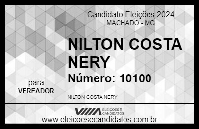 Candidato NILTON COSTA NERY 2024 - MACHADO - Eleições