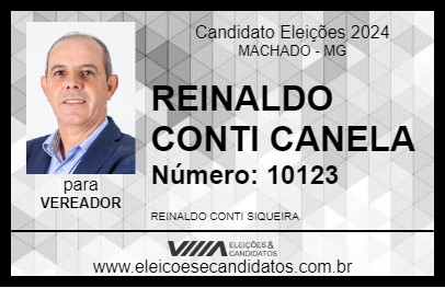 Candidato REINALDO CONTI CANELA 2024 - MACHADO - Eleições