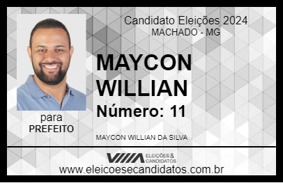 Candidato MAYCON WILLIAN 2024 - MACHADO - Eleições