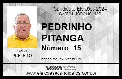 Candidato PEDRINHO PITANGA 2024 - CARVALHÓPOLIS - Eleições