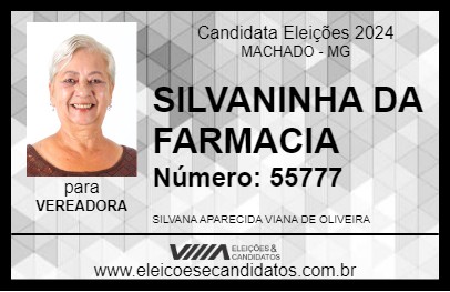 Candidato SILVANINHA DA FARMACIA 2024 - MACHADO - Eleições