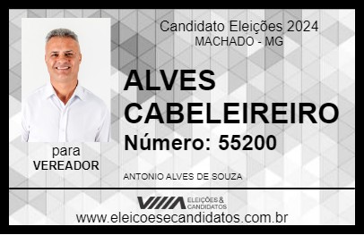 Candidato ALVES CABELEIREIRO 2024 - MACHADO - Eleições