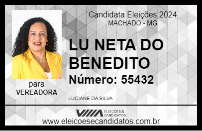 Candidato LU NETA DO BENEDITO 2024 - MACHADO - Eleições