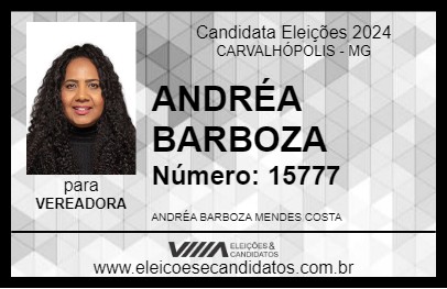 Candidato ANDRÉA BARBOZA 2024 - CARVALHÓPOLIS - Eleições