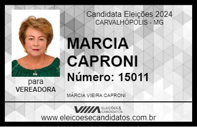 Candidato MARCIA CAPRONI 2024 - CARVALHÓPOLIS - Eleições