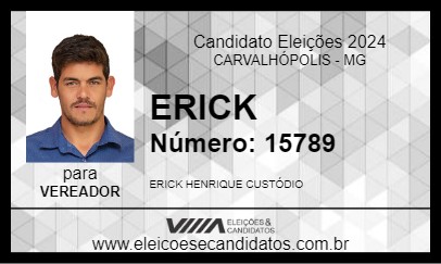 Candidato ERICK 2024 - CARVALHÓPOLIS - Eleições