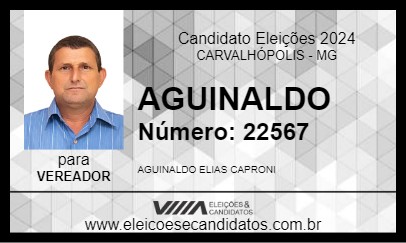 Candidato AGUINALDO 2024 - CARVALHÓPOLIS - Eleições