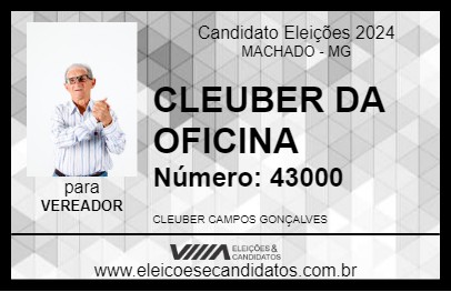 Candidato CLEUBER DA OFICINA 2024 - MACHADO - Eleições