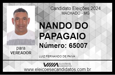 Candidato NANDO DO PAPAGAIO 2024 - MACHADO - Eleições