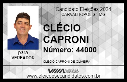 Candidato CLÉCIO CAPRONI 2024 - CARVALHÓPOLIS - Eleições