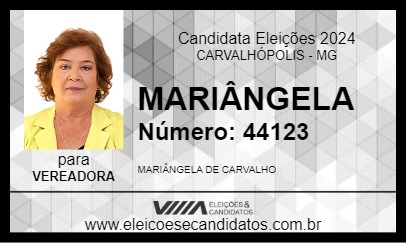 Candidato MARIÂNGELA 2024 - CARVALHÓPOLIS - Eleições