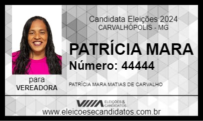 Candidato PATRÍCIA MARA 2024 - CARVALHÓPOLIS - Eleições