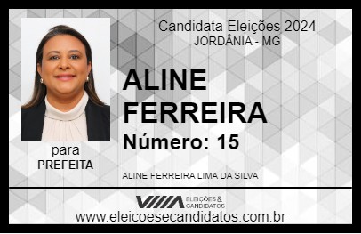 Candidato ALINE FERREIRA 2024 - JORDÂNIA - Eleições