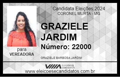 Candidato GRAZIELE JARDIM 2024 - CORONEL MURTA - Eleições