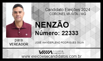 Candidato NENZÃO 2024 - CORONEL MURTA - Eleições