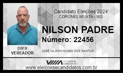 Candidato NILSON PADRE 2024 - CORONEL MURTA - Eleições