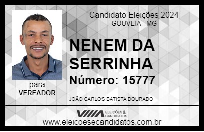 Candidato NENEM DA SERRINHA 2024 - GOUVEIA - Eleições