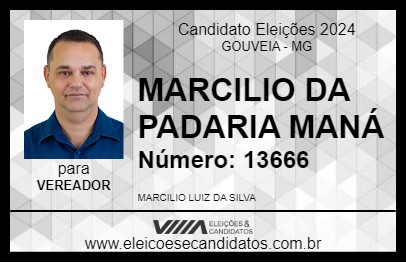 Candidato MARCILIO DA PADARIA MANÁ 2024 - GOUVEIA - Eleições