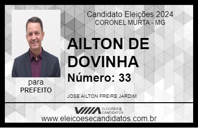 Candidato AILTON DE DOVINHA 2024 - CORONEL MURTA - Eleições